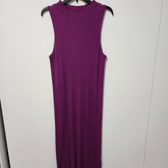 Ninety Percent Dresses & Skirts - Ninety Percent NEW Violet Purple Sleeveless Ribbed Racer Front Dress - Large